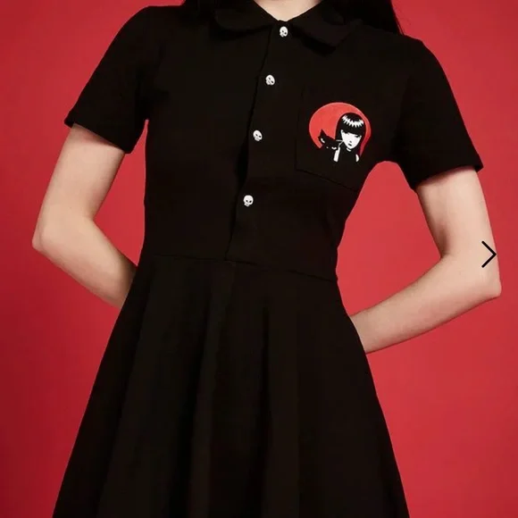 Dolls Kill x Emily the strange Killing time embroidered mini dress M - Picture 4 of 12